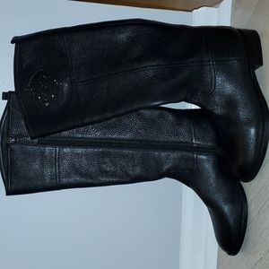 Tory Burch Kieran Gold Accent Riding Boots Size 8M